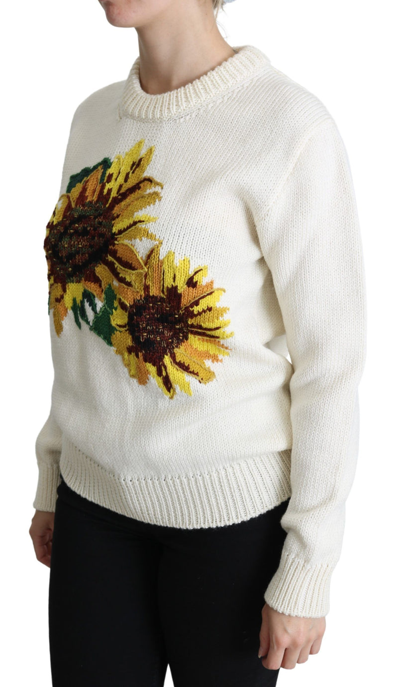 Elegant Knitted Sunflower Sweater Dolce & Gabbana