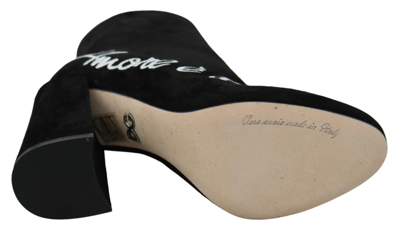 Embroidered Ankle Boots in Lambskin Suede Dolce & Gabbana