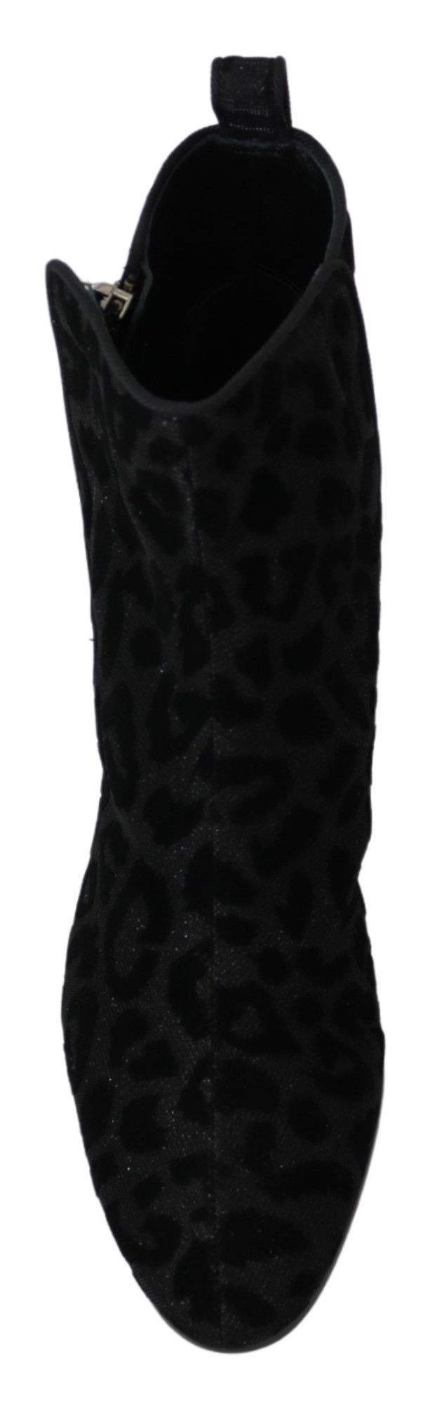 Elegant Black Leopard Print Short Boots Dolce & Gabbana