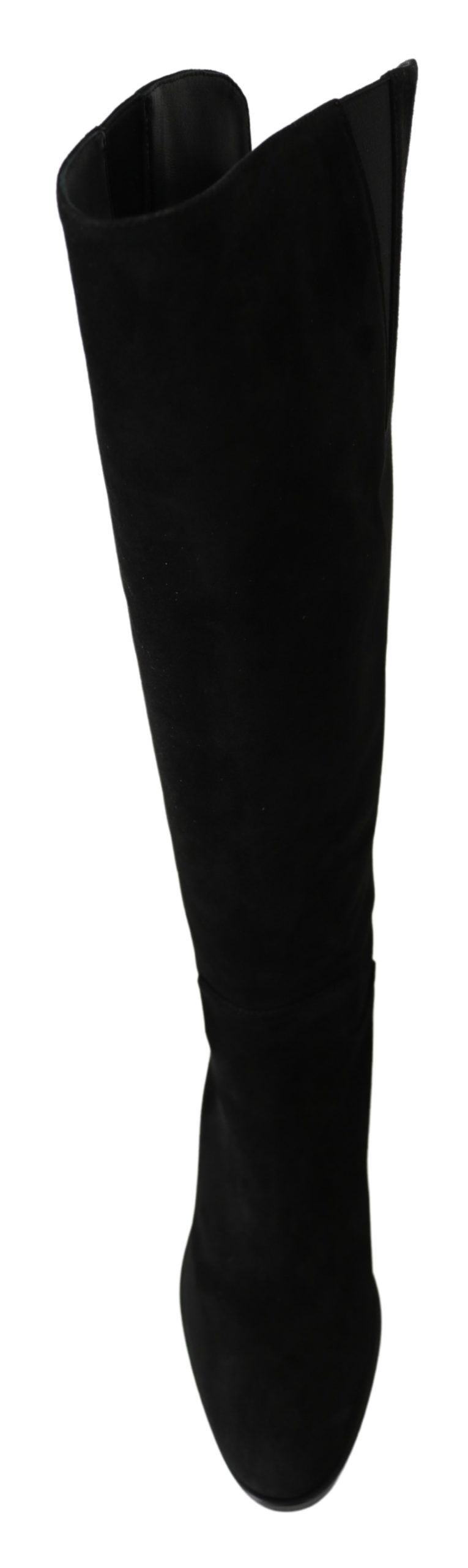 Elegant Black Suede Knee High Boots Dolce & Gabbana