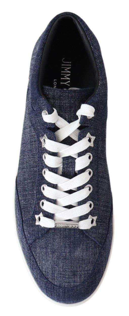 Chic Slip-On Blue Denim Suede Sneakers Jimmy Choo