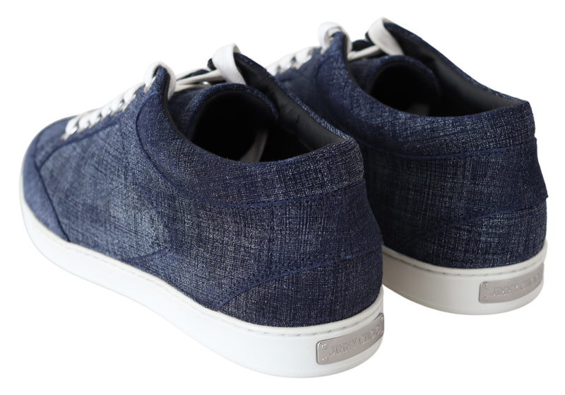 Chic Slip-On Blue Denim Suede Sneakers Jimmy Choo