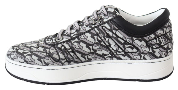 Glittering Slip-On Sneakers - Silver and Black Jimmy Choo