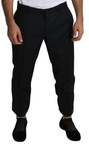 Elegant Black Virgin Wool Cropped Pants Dolce & Gabbana