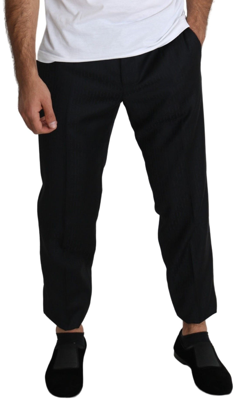 Elegant Black Virgin Wool Cropped Pants Dolce & Gabbana