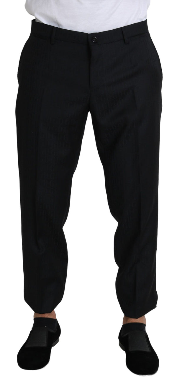 Elegant Black Virgin Wool Cropped Pants Dolce & Gabbana