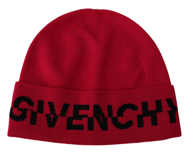 Elegant Wool Beanie with Signature Contrast Logo Givenchy