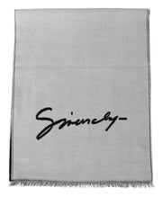 Elegant Monochrome Wool-Silk Blend Scarf Givenchy