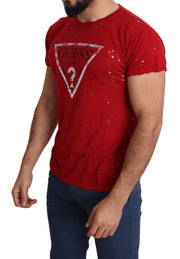 Radiant Red Cotton Stretch T-Shirt Guess