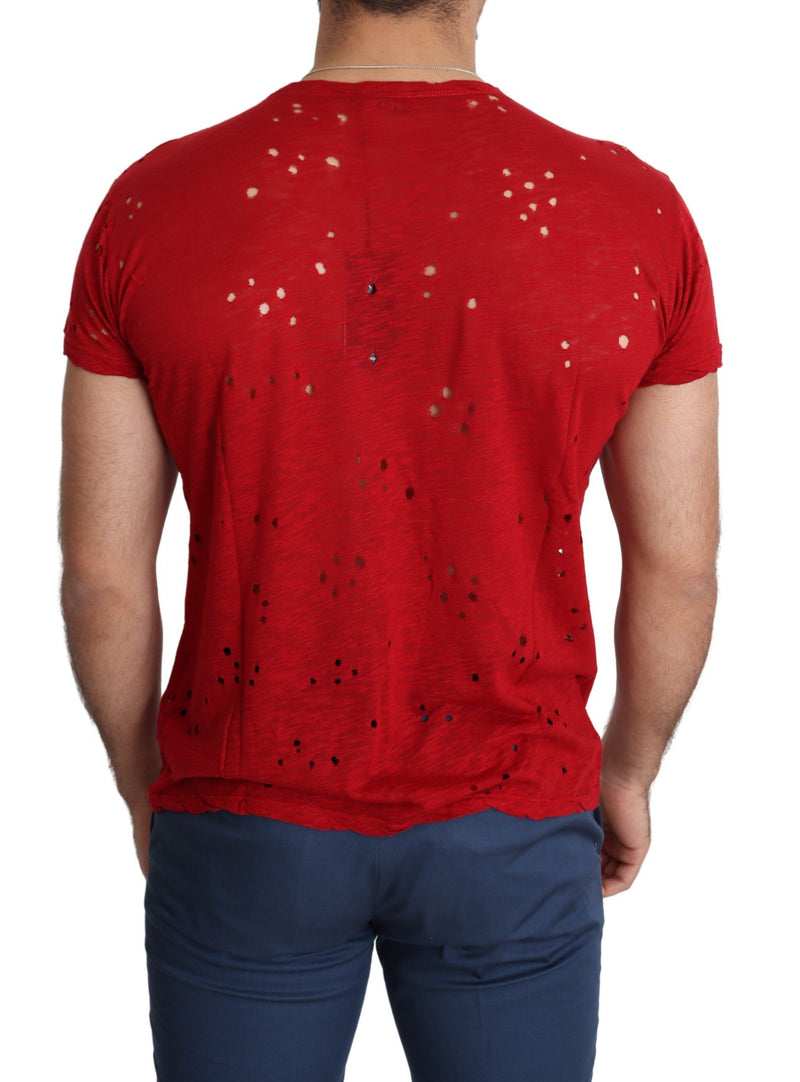 Radiant Red Cotton Stretch T-Shirt Guess