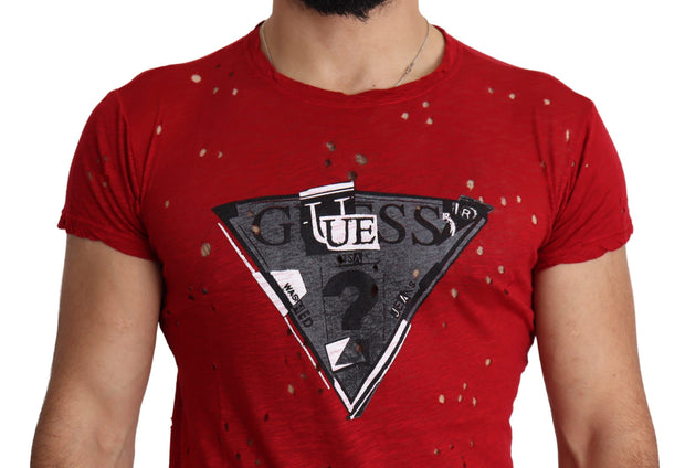 Radiant Red Cotton Tee Perfect For Everyday Style Guess