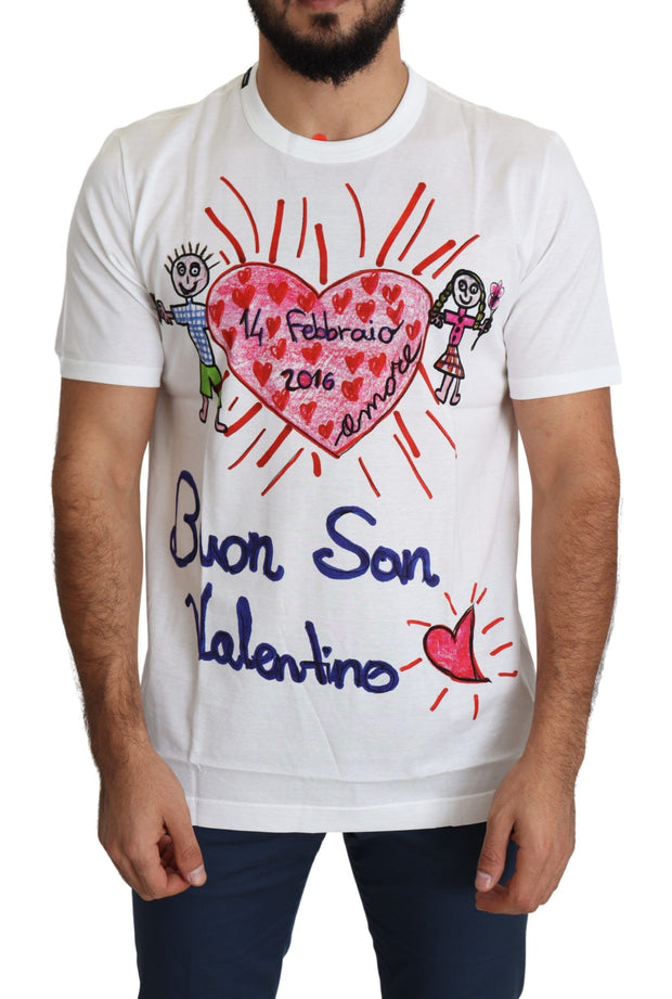 Romantic Heart Print Crew Neck Tee Dolce & Gabbana