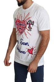 Romantic Heart Print Crew Neck Tee Dolce & Gabbana