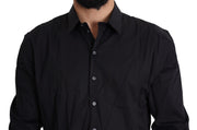 Elegant Slim Fit Black Dress Shirt Dolce & Gabbana