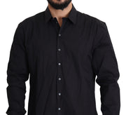 Elegant Slim Fit Black Dress Shirt Dolce & Gabbana