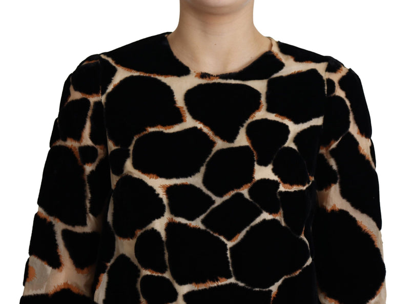 Chic Giraffe Print Shift Mini Dress Dolce & Gabbana