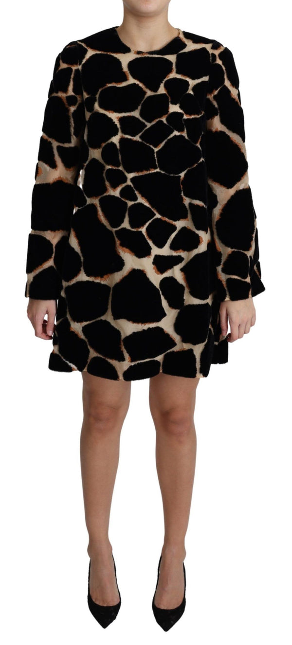 Chic Giraffe Print Shift Mini Dress Dolce & Gabbana