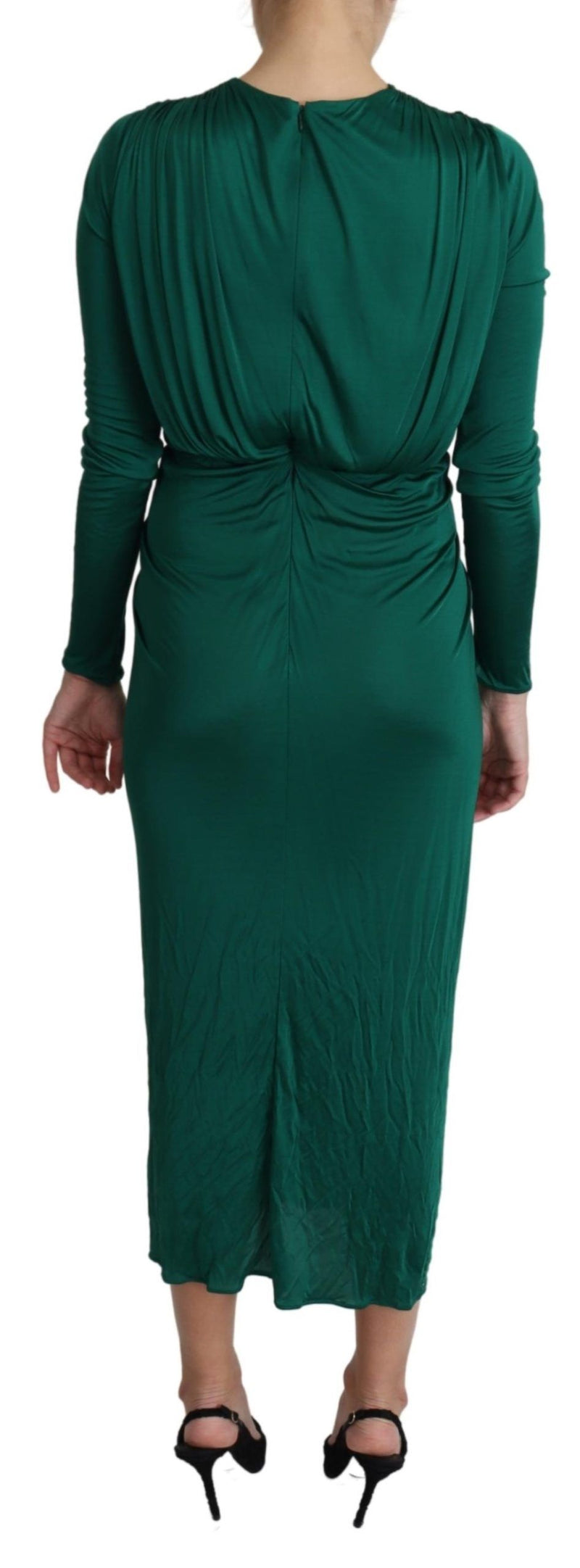 Emerald Elegance Bodycon Midi Dress Dolce & Gabbana