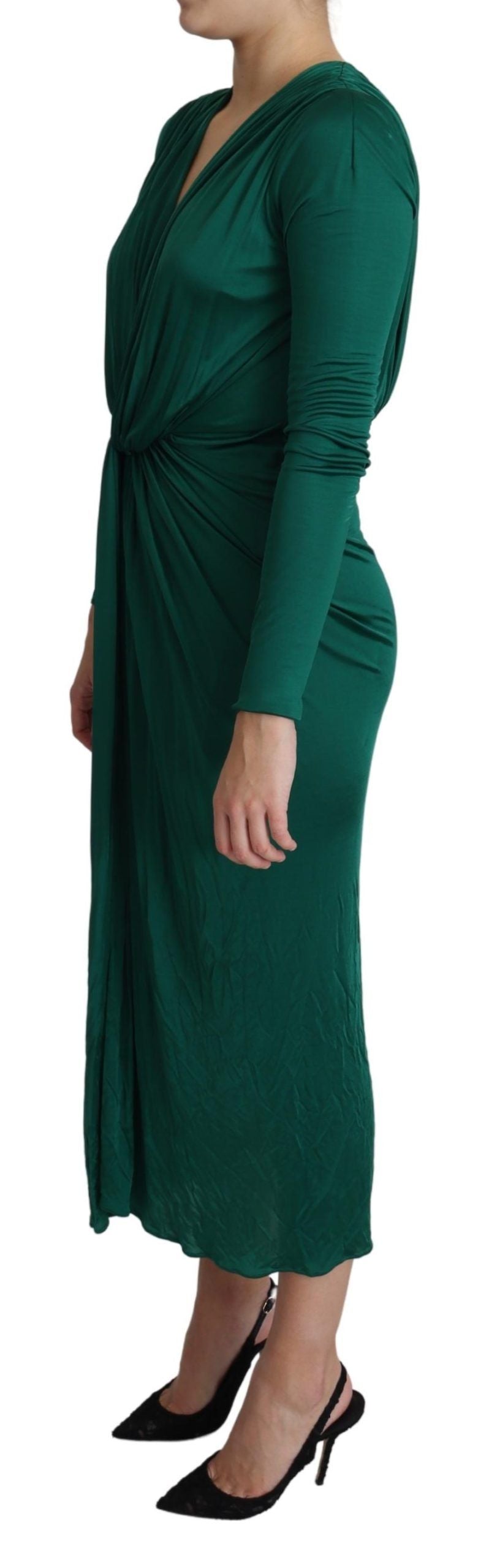 Emerald Elegance Bodycon Midi Dress Dolce & Gabbana