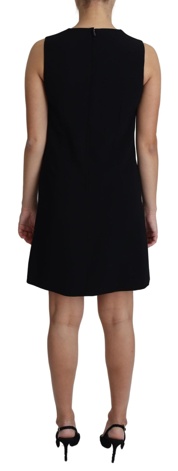 Elegant Sleeveless Black A-Line Mini Dress Dolce & Gabbana