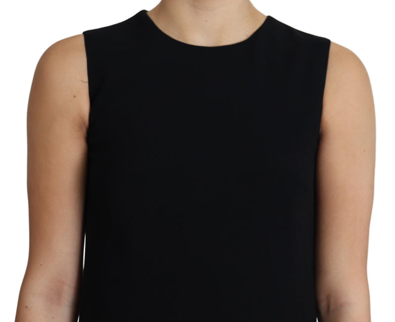 Elegant Sleeveless Black A-Line Mini Dress Dolce & Gabbana