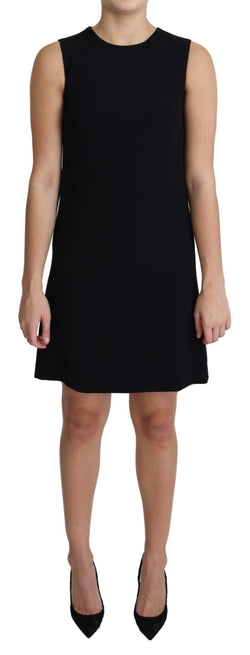 Elegant Sleeveless Black A-Line Mini Dress Dolce & Gabbana