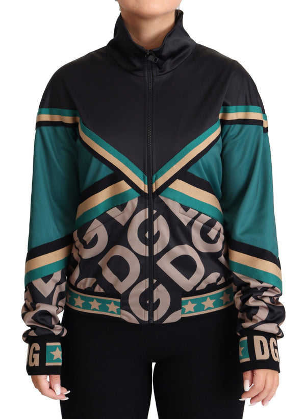 Chic Multicolor Track Jacket with Logo Mania Dolce & Gabbana