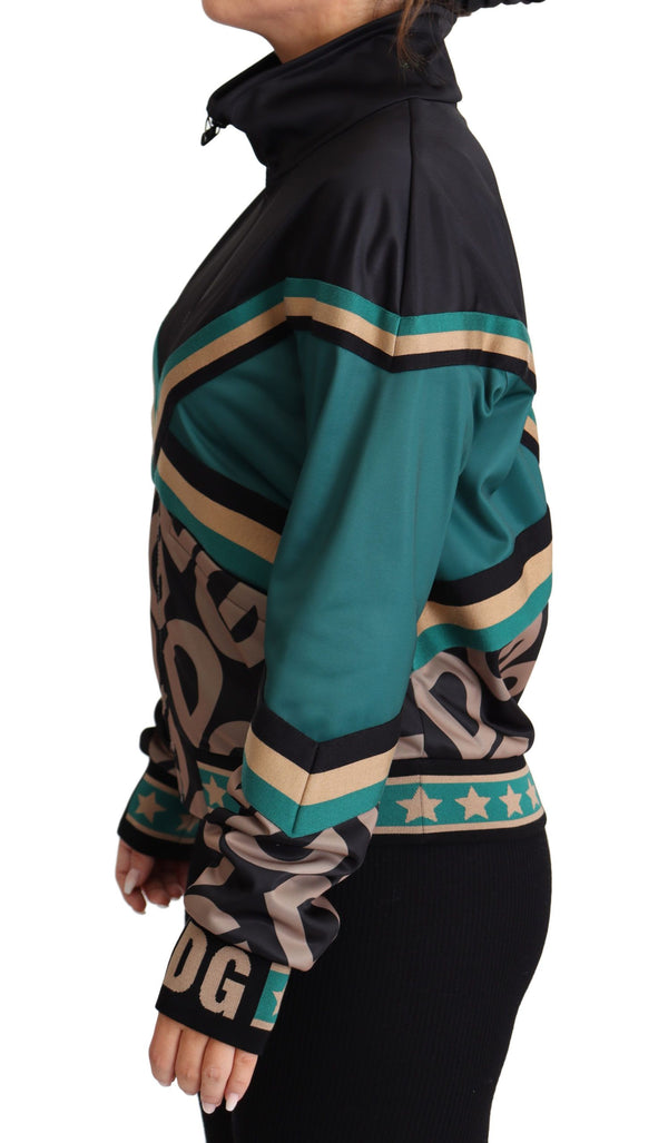 Chic Multicolor Track Jacket with Logo Mania Dolce & Gabbana