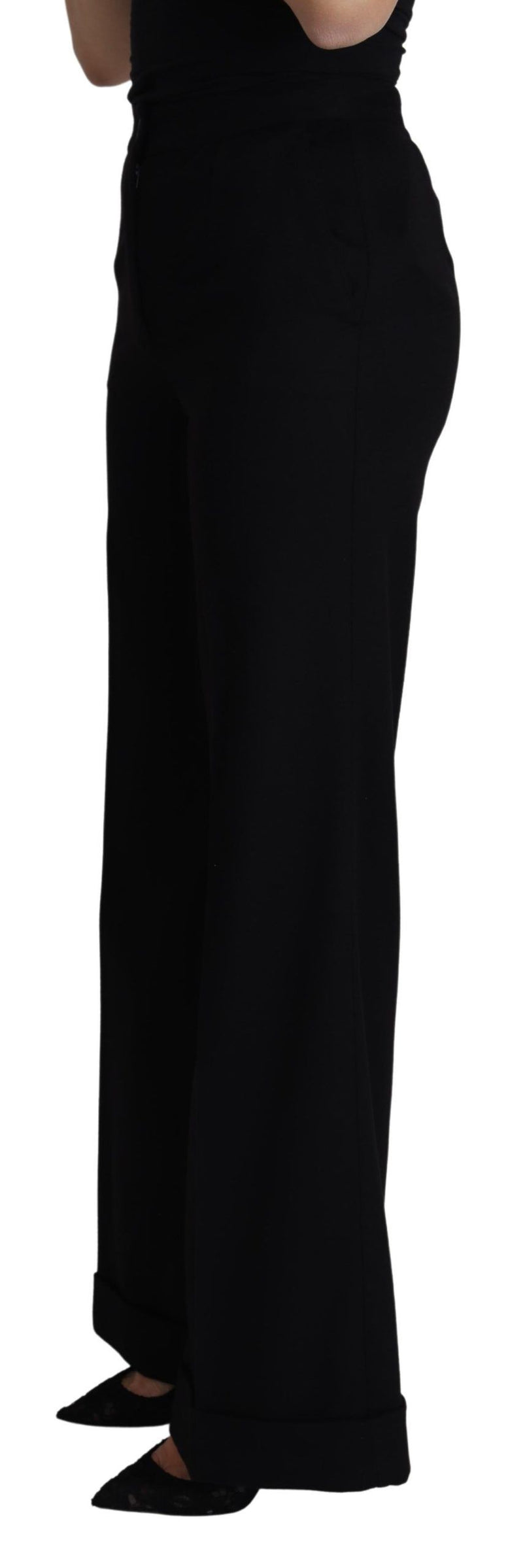 Elegant Cashmere Wide Leg Trousers Dolce & Gabbana