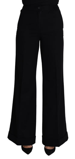 Elegant Cashmere Wide Leg Trousers Dolce & Gabbana