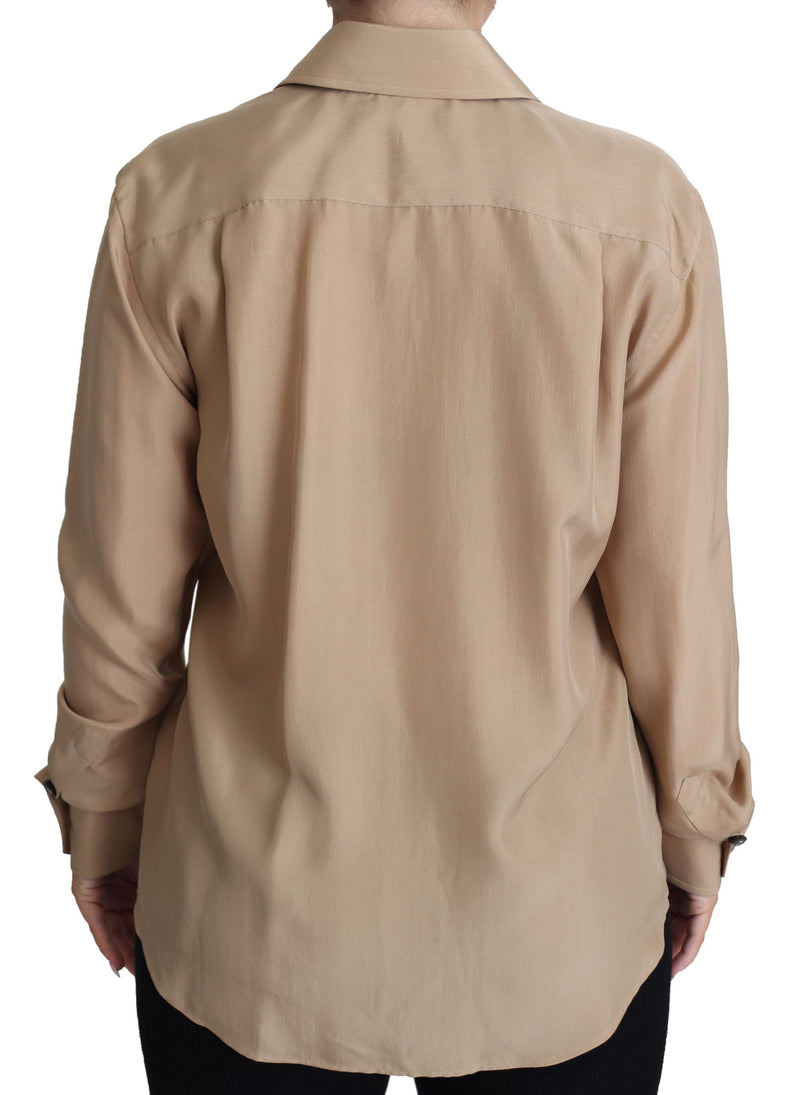 Elegant Beige Silk Shirt Dolce & Gabbana