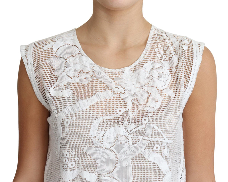 Chic Lace Floral Sleeveless Top Dolce & Gabbana