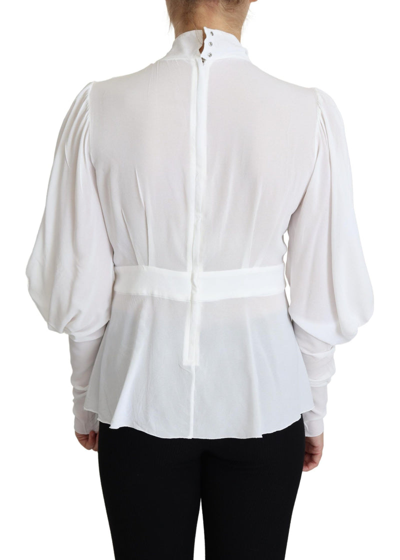 Elegant Snow-White Viscose Blouse Dolce & Gabbana