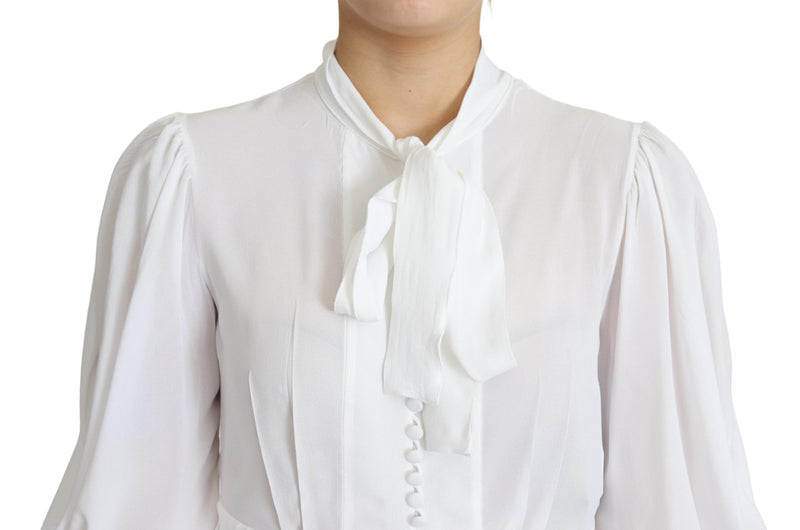 Elegant Snow-White Viscose Blouse Dolce & Gabbana