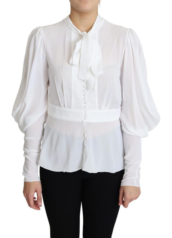 Elegant Snow-White Viscose Blouse Dolce & Gabbana