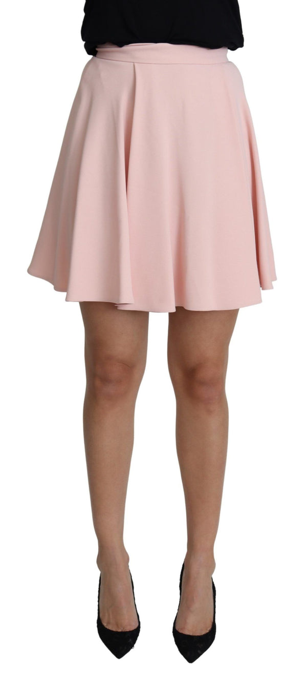 Elegant Pink Flare A-line Mini Skirt Dolce & Gabbana