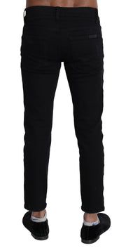 Elegant Skinny Black Jeans with Embroidery Dolce & Gabbana