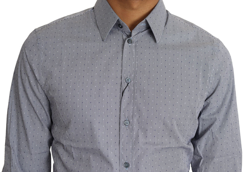 Sicilia Slim Fit Polka Dot Cotton Blend Shirt Dolce & Gabbana