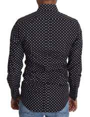 Elegant Polka Dot Men's Long Sleeve Shirt Dolce & Gabbana