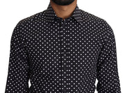 Elegant Polka Dot Men's Long Sleeve Shirt Dolce & Gabbana