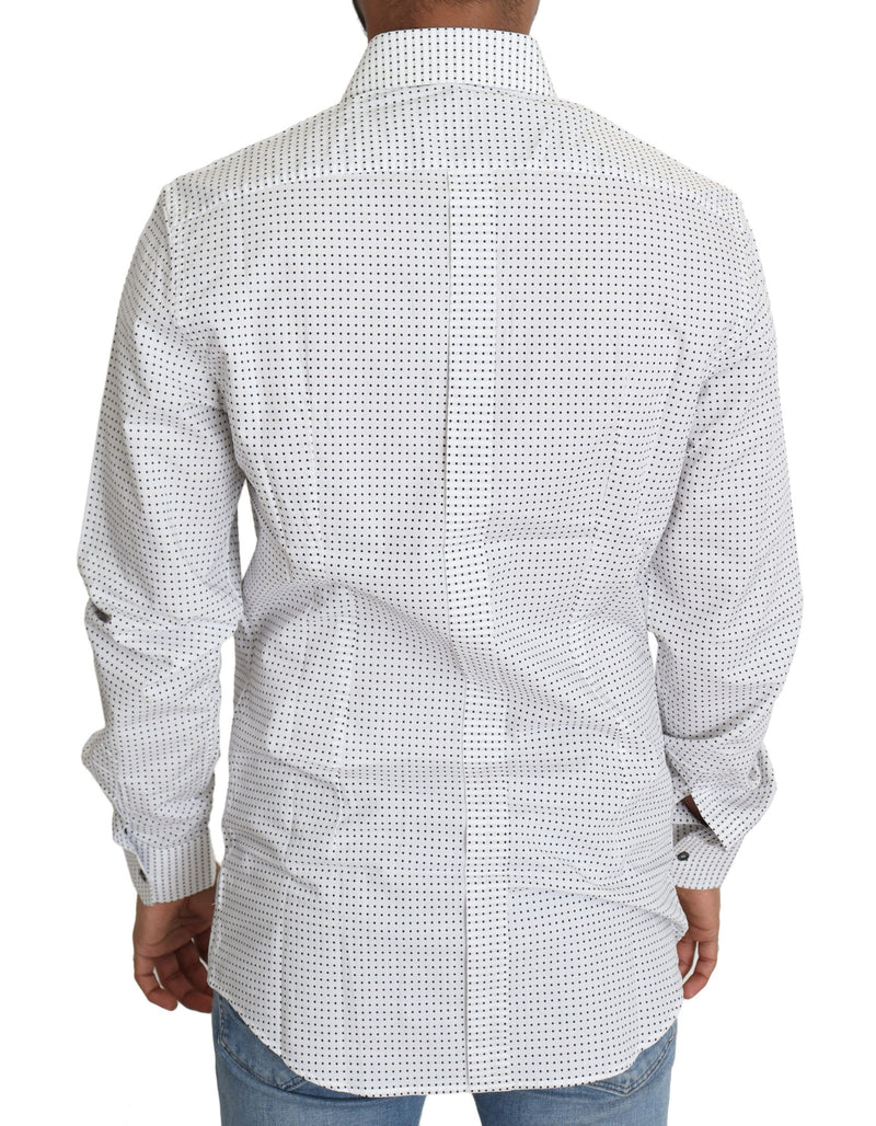 Elegant Slim Fit Polka Dot Dress Shirt Dolce & Gabbana