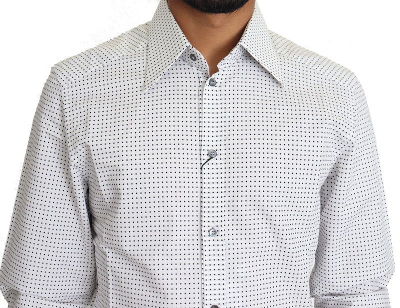 Elegant Slim Fit Polka Dot Dress Shirt Dolce & Gabbana