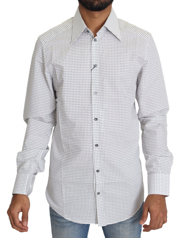 Elegant Slim Fit Polka Dot Dress Shirt Dolce & Gabbana