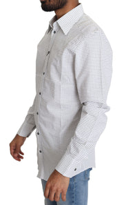 Elegant Slim Fit Polka Dot Dress Shirt Dolce & Gabbana