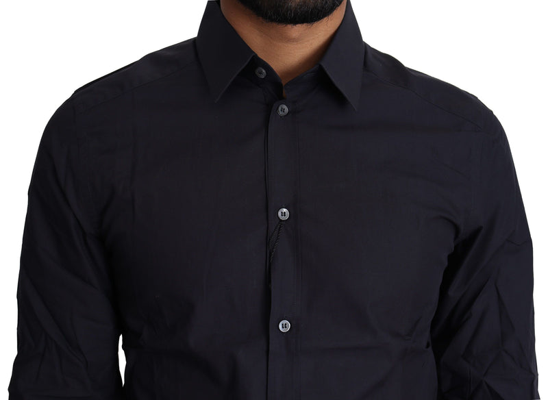 Navy Blue Slim Fit Gold Series Dress Shirt Dolce & Gabbana