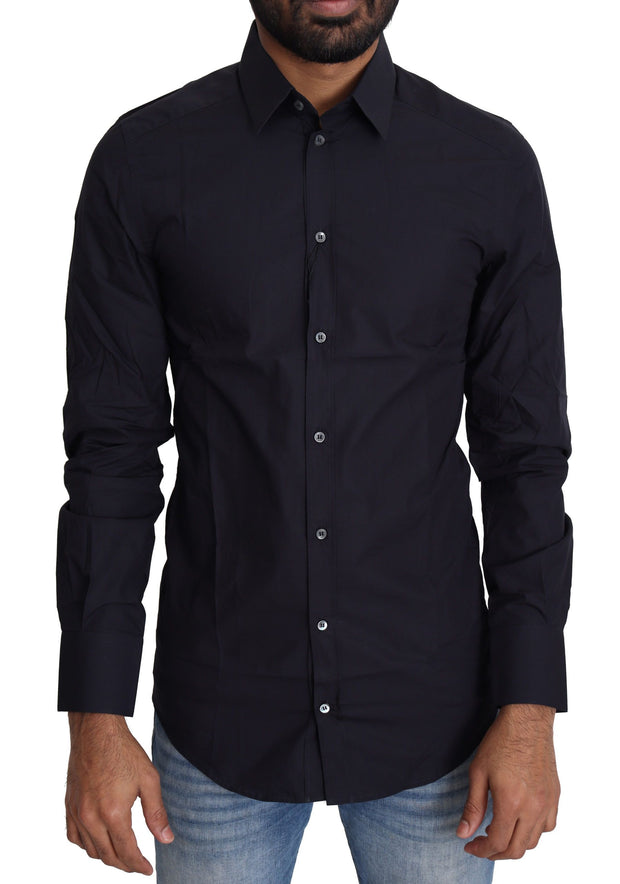 Navy Blue Slim Fit Gold Series Dress Shirt Dolce & Gabbana