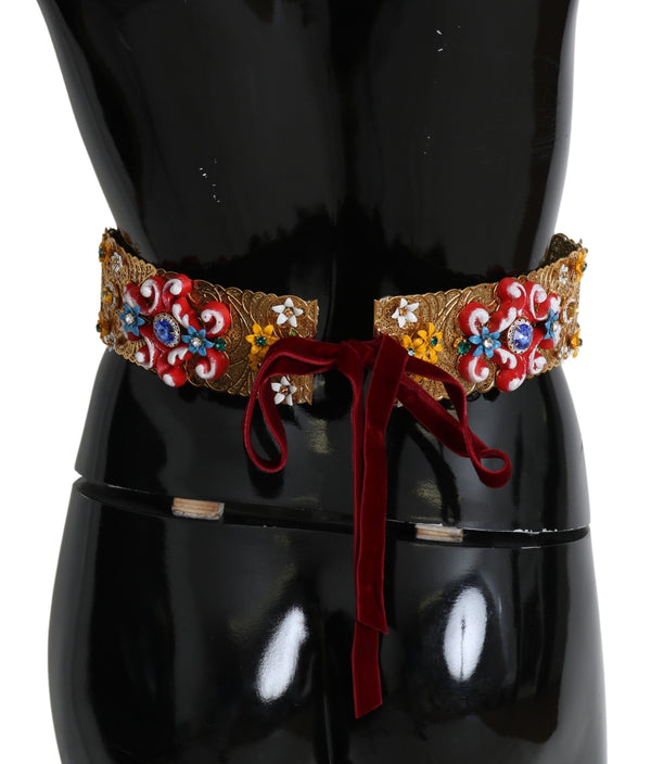 Gold-Tone Floral Crystal Waist Belt Dolce & Gabbana