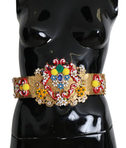 Gold-Tone Floral Crystal Waist Belt Dolce & Gabbana