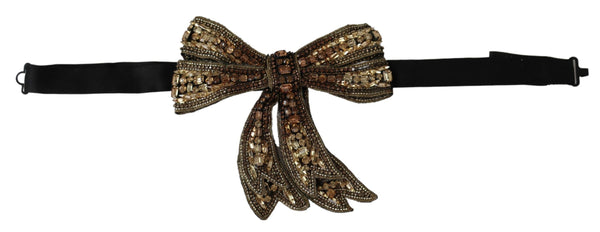 Elegant Silk Rhinestone Bow Tie Dolce & Gabbana