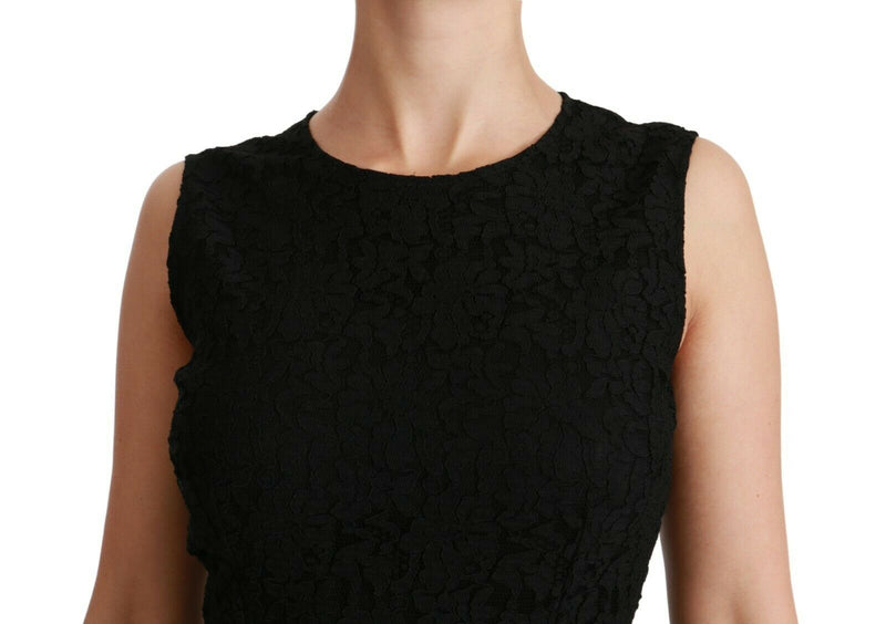 Elegant Floral Lace Brocade Mini Dress Dolce & Gabbana
